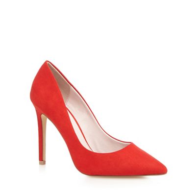 Faith Red textured wide fit high court shoes